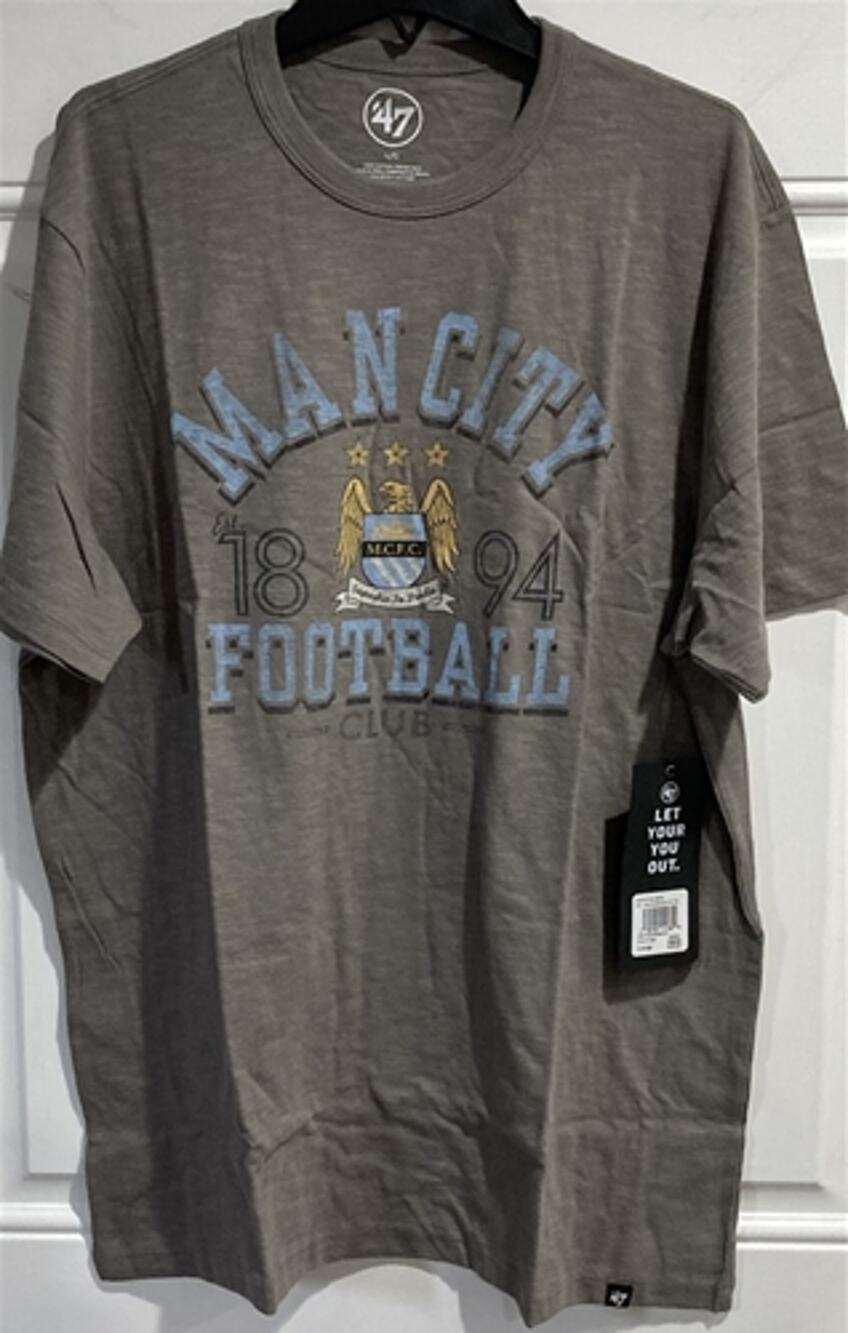 Manchester City FC Wolf Grey Men's Tee Shirt Soccer Large Cotton Shirt L